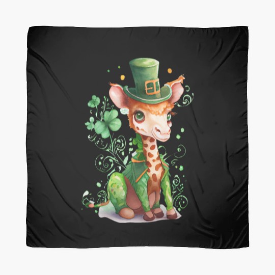 St Patrick's Day Irish Cute Giraffe Saint Patrick Scarves