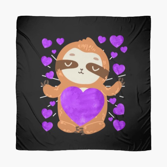 Couple love you my sloth Valentine's Day Scarves