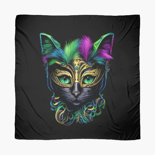 Mardi Gras Cat Jester Mask Mardi Gras Cat Scarves