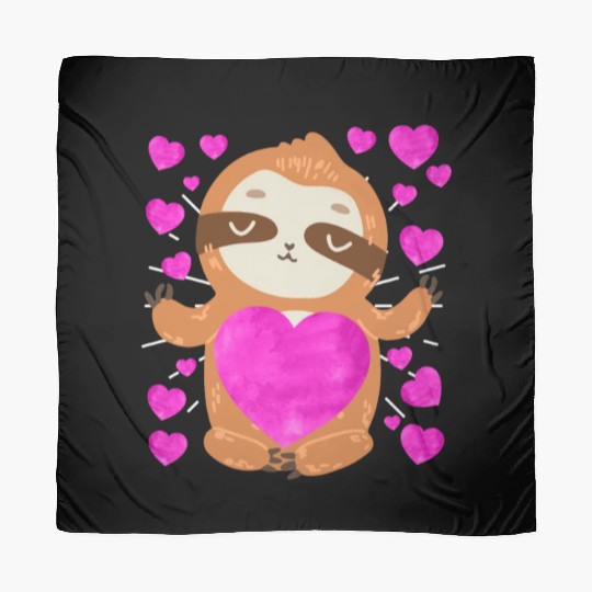 Couple love you my sloth Valentine's Day Scarves