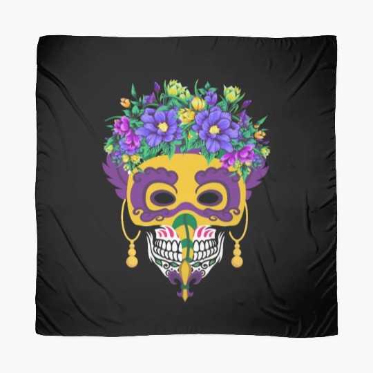 El Dia De Los Muertos Mardi Gras Mask Flower Sugar Scarves