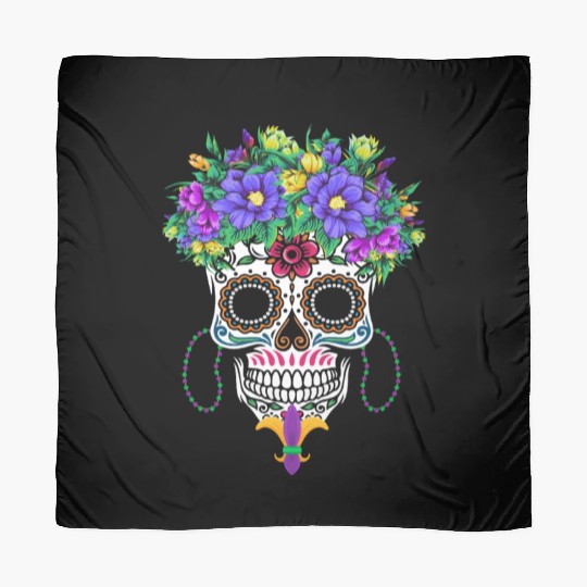 El Dia De Los Muertos Mardi Gras Costume Flower Scarves