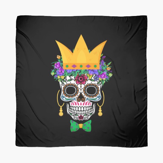Mardi Gras Mask Flower Sugar Dia De Los Muertos Scarves