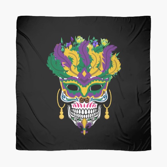 Mardi Gras Costume Dia De Los Muertos Flower Sugar Scarves