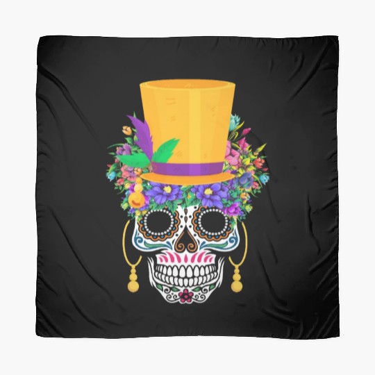 Mardi Gras Costume El Dia De Los Muertos Flower Scarves