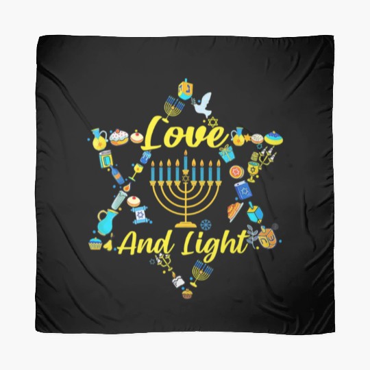 Love and Light Hanukkah Scarves Jew Menorah Jewish C