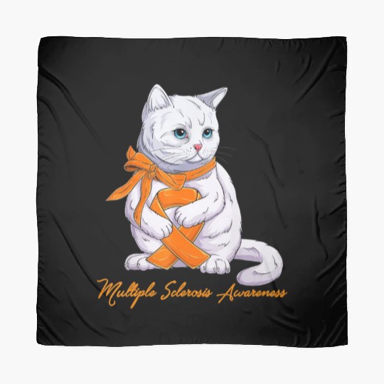 Multiple Sclerosis MS Awareness Cute Cat Wear Oran Scarves