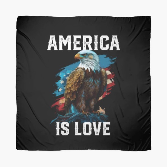 America Is Love American Bald Eagle 4th Of July Scarves