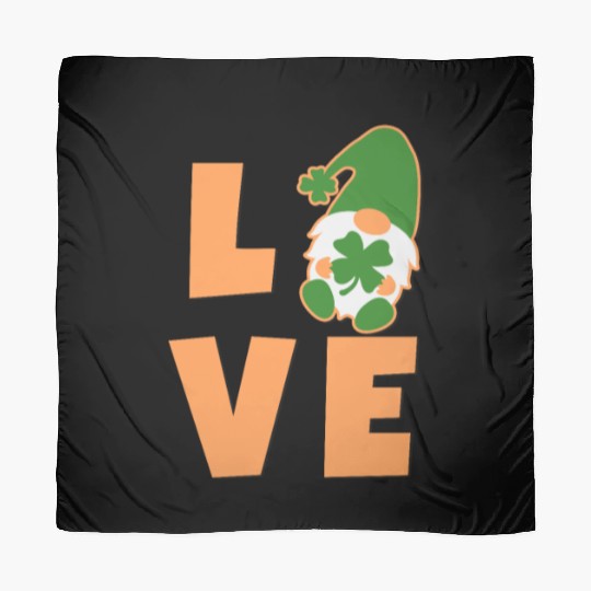 Love Gnome St Patricks Day Woman, Lucky Clover Scarves