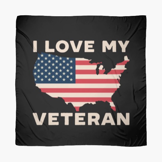 I Love My Veteran USA Flag American Memorial Day Scarves