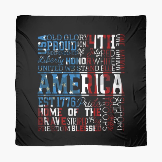 Patriotic Veteran USA Flag American Memorial Day Scarves