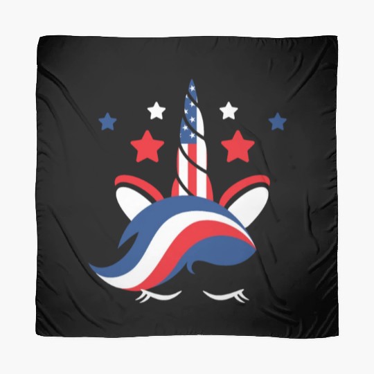 Patriotic America USA Flag 4th Of July Unicorn Scarves
