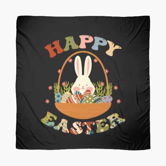 Funny Happy Easter Bunny Eggs Rabbit Basket. Scarves