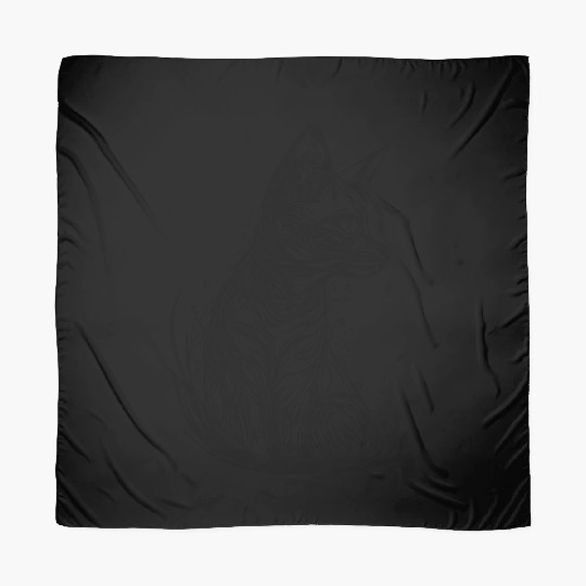 Cute Little Cat In Vintage Tattoo Style Scarves