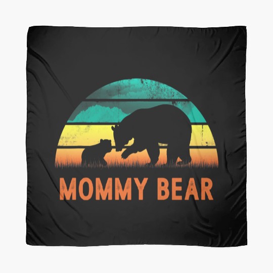 Mommy Bear One Cub Vintage Sunset Mother's Day Scarves