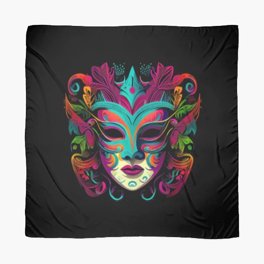 Funny Mardi Gras Carnival parade with beads party Scarves