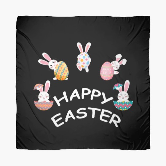 Happy Easter Bunny with Easter Eggs Scarves