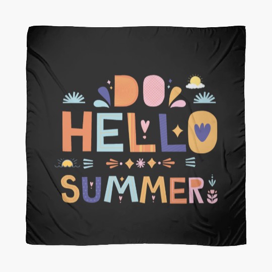 Hello Summer Art | Fun Colorful Summer Quote Scarves