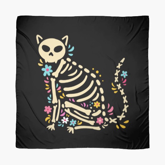 Halloween Cat Skeleton Scarves