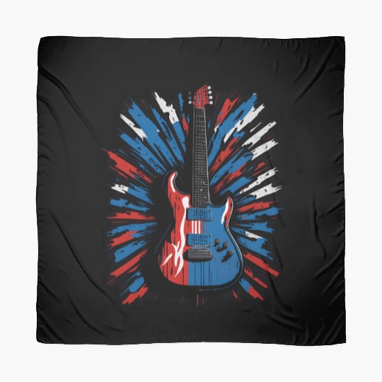 Electric guitar in Union Jack flag colors Scarves