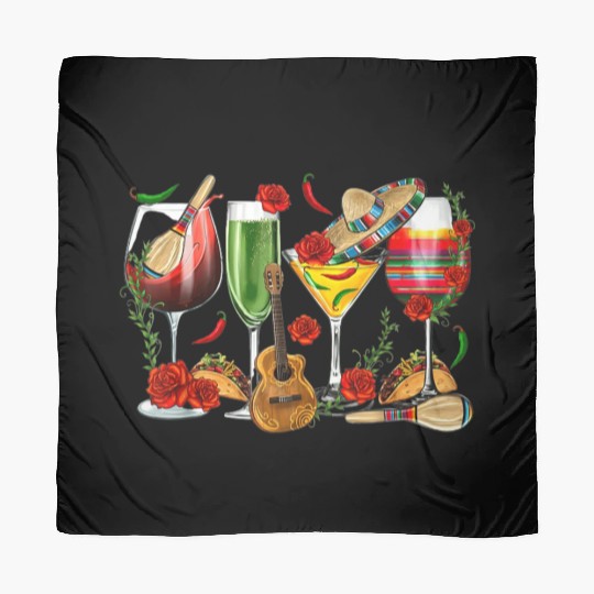 Mexico Wine Tequila Cinco De Mayo Mexican Fiesta Scarves