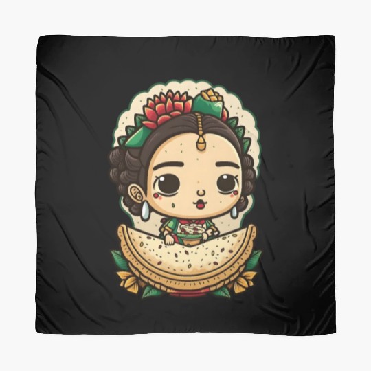 Frida Kahlo & Tacos Cinco De Mayo Mexican Fiesta Scarves
