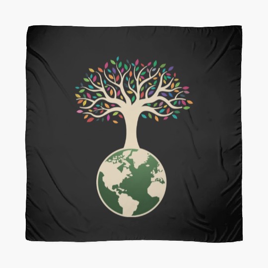 Earth Day Tree With Colorful Leaves Nature Scarves