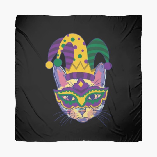 Mardi Gras Cat Cosplayer Jester Mask Costume Scarves