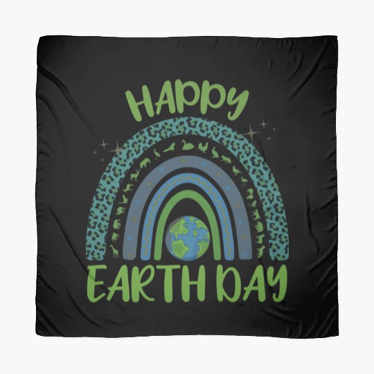 Happy Earth Day Quote With Unique illustration Scarves