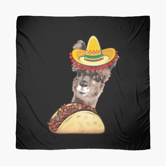 Llama Eating Taco Lover Cinco de Mayo Scarves