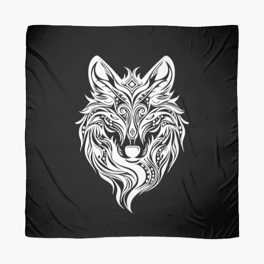 Vintage Angry Wolf Portrait T Tattoo Style Scarves