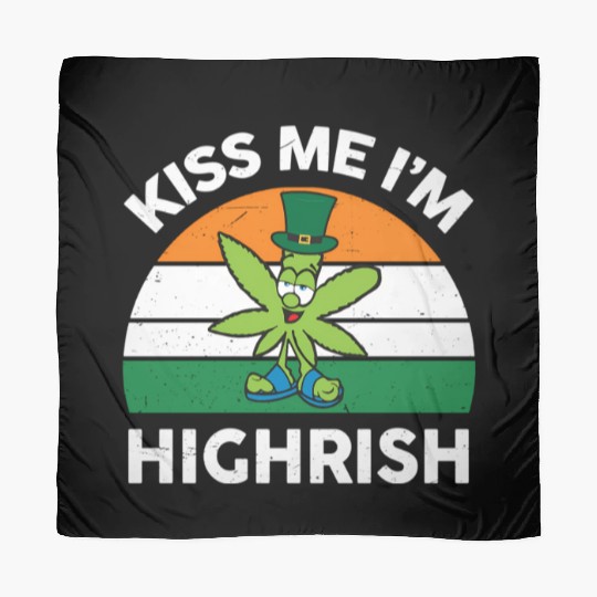 St Patricks Day Kiss Me Im Highrish Marijuana Scarves