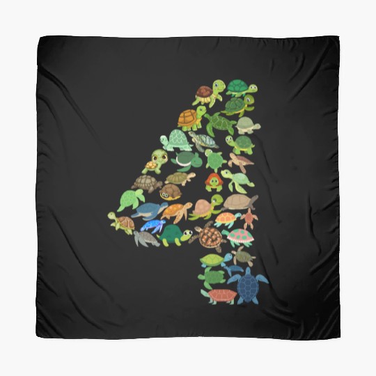 4th Birthday Sea Turtle Tortoise Theme 4 Year Old Scarves
