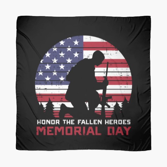 Honor The Fallen Heroes Memorial Day Us Flag Scarves