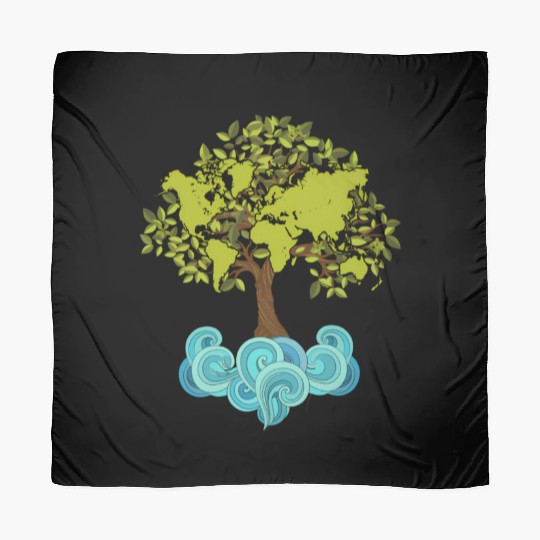 Trees Plants Waves Nature Earth Day Scarves