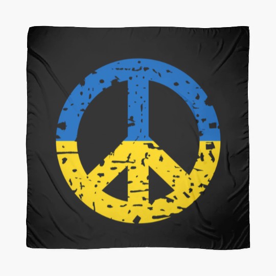 Ukraine Peace Sign Ukrainian Flag Colors Scarves
