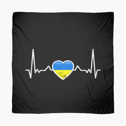 Heartbeat Ukraine Heart Ukrainian Flag Scarves