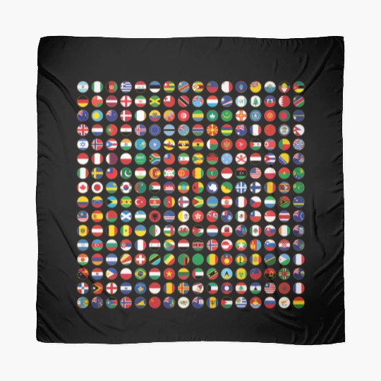 World Flags Travel 256 Flag International Learning Scarves