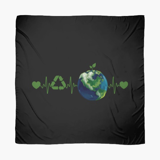Heart Beat Earth Day Recycle Love Earth Day Annive Scarves