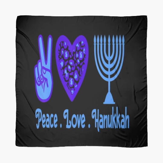 Peace Love Hanukkah 2021 Jewish Menorah Hanukkah C Scarves