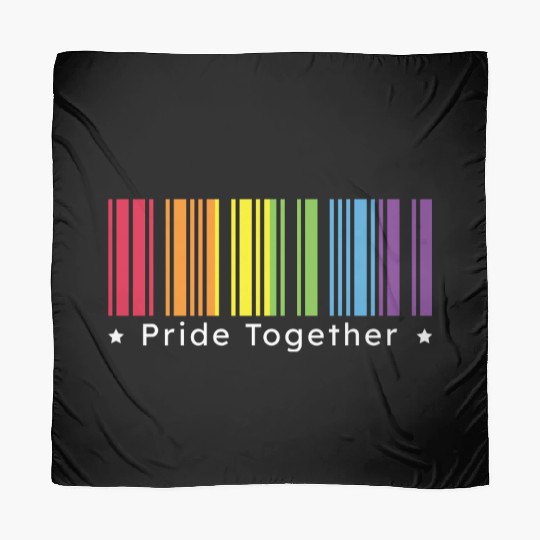 Pride Together, Rainbow Barcode : Pride Month Gift Scarves