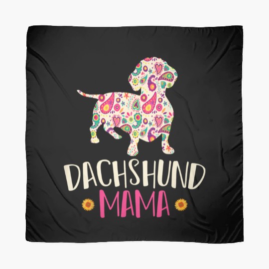 Mothers Day Wiener Mom Weenie Dog Vintage Scarves