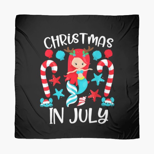 Christmas In July Cute Mermaid Summer Vacation Scarves
