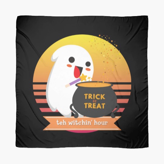 Halloween Cute Ghost Witching Hour Trick Or Treat Scarves