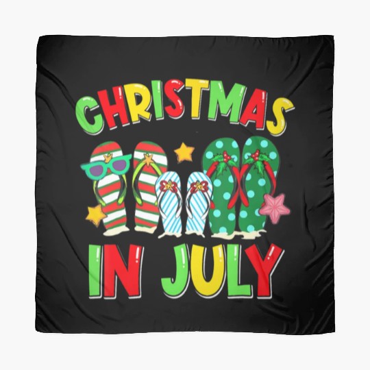 Christmas in July Flip Flops Summer Vacation Scarves
