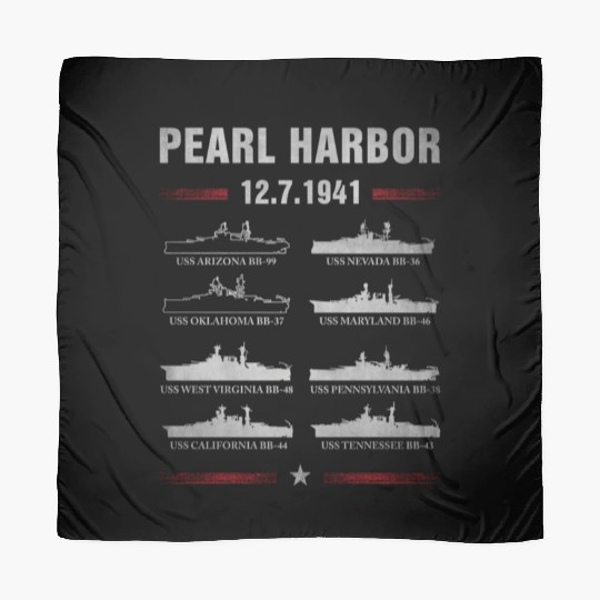 Pearl Harbor Battleship Memorial Day December 7Th Scarves