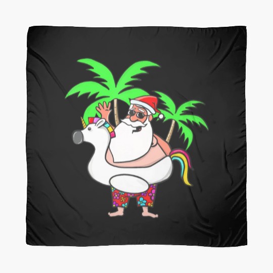 Christmas In July Santa on Vacation Unicorn Pool Scarves