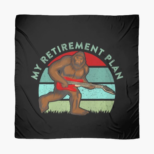 My Retirement Plan Funny Bigfoot Guitar Player Scarves
