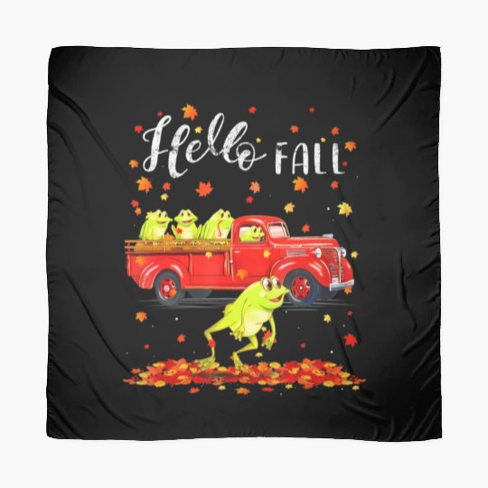 Maple Frog Leaf Autumn Happy Fall Y'all Red Truck Scarves