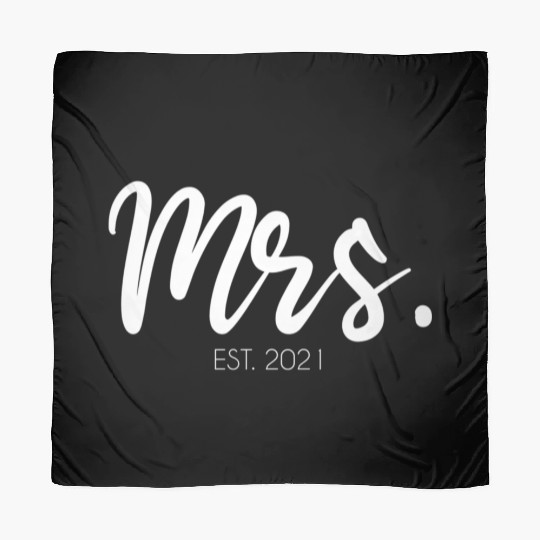Wedding Mrs Est 2021 Bridal Bride Scarves